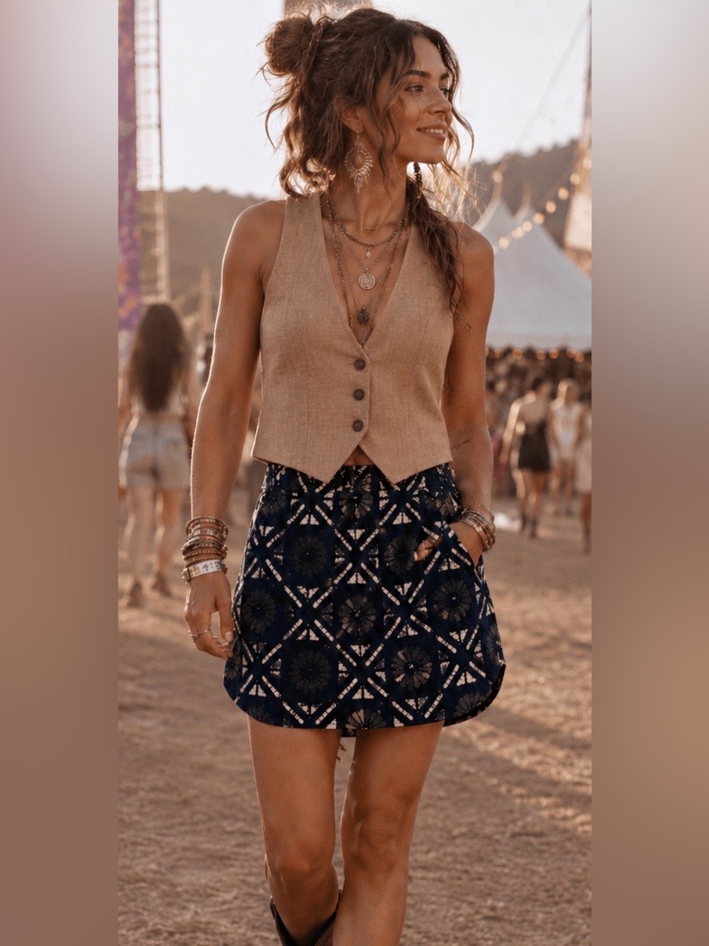 Madewell 1937 Silk Island Skirt Bloomstamp Print Women’s Small 100% Silk Boho
